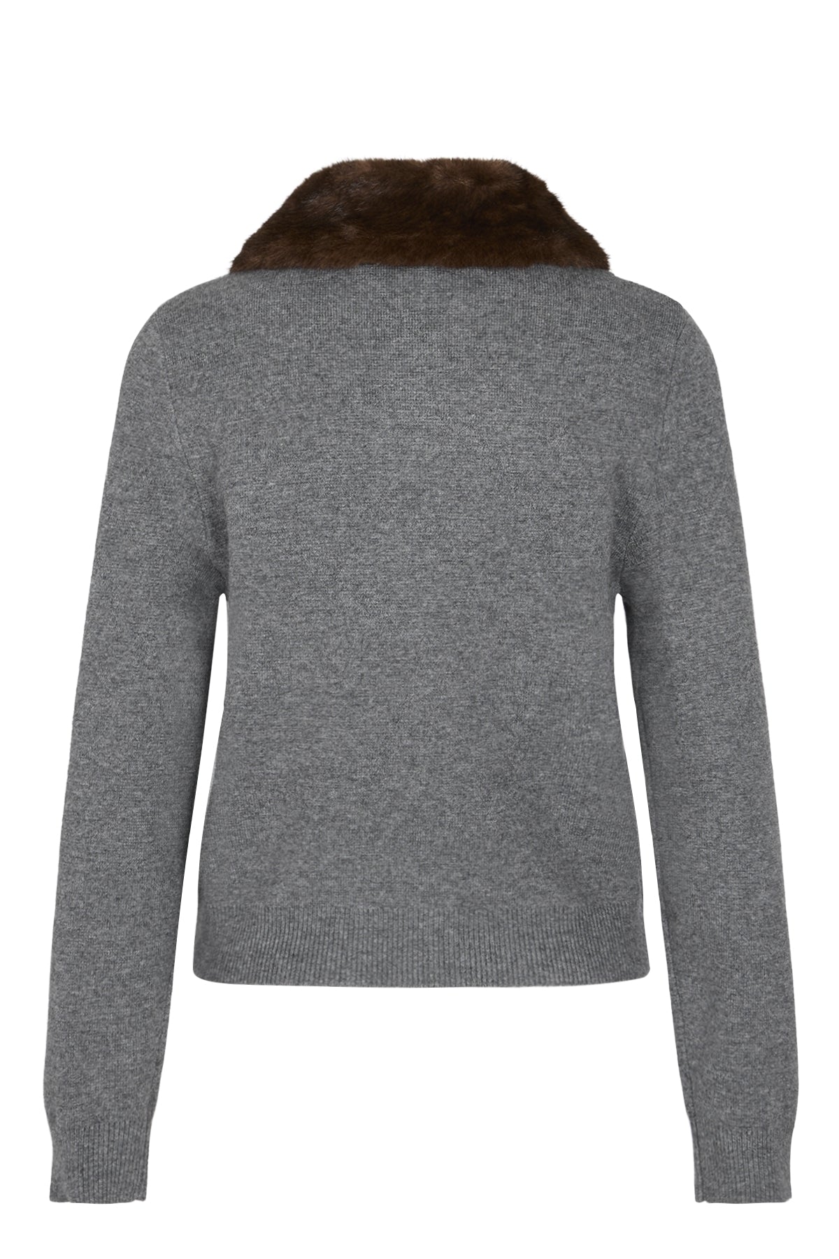 BLOOM Cardigan mit Fake Fur Kragen Detail