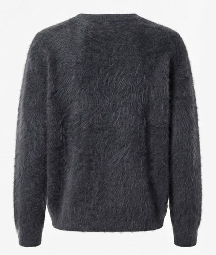 FLONA Strickpullover, Anthrazit meliert - Rückseite